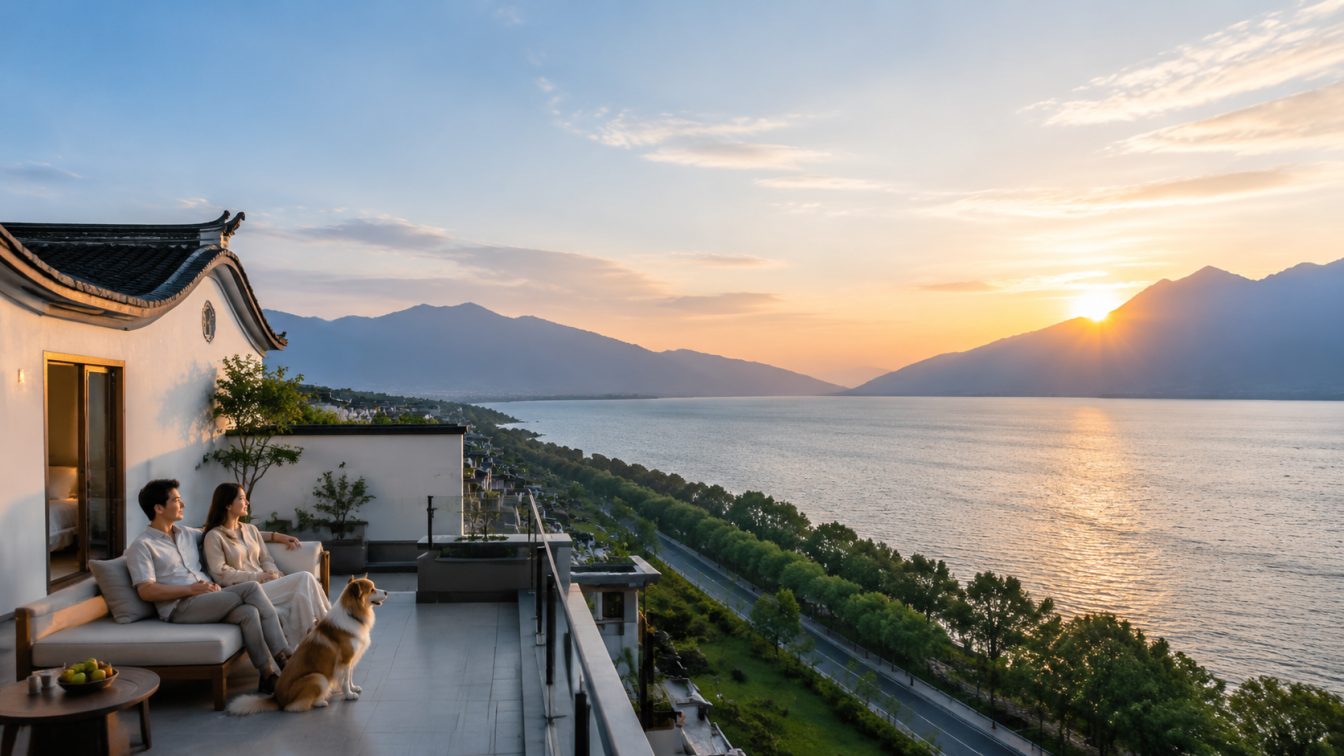 会泽县携宠住进洱海落日